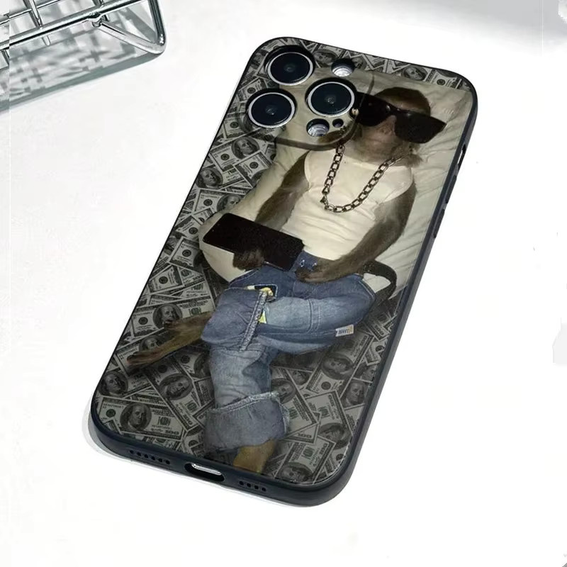 Silikon Handyhülle mit Sonnenbrille Affengeld Druck für Apple iPhone Modelle in Multicolor - Bild 2