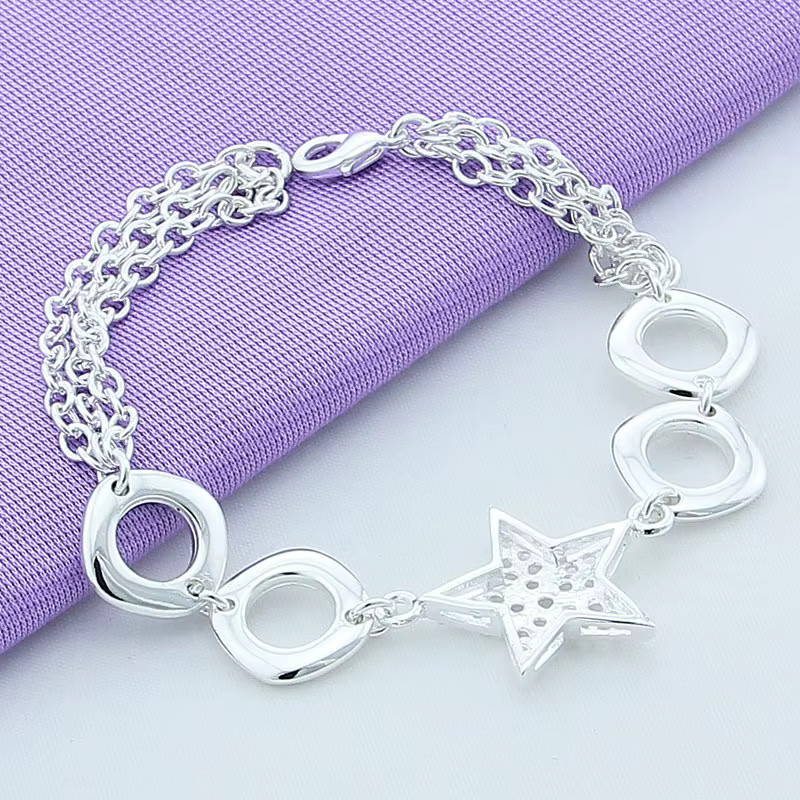 Armband 925 Silber, Sternmuster, Damen - Bild 2