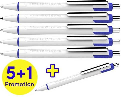 Schneider Slider Xite 133286 Kugelschreiber mit 1mm Mine in Blau, 6er Pack - Bild 1