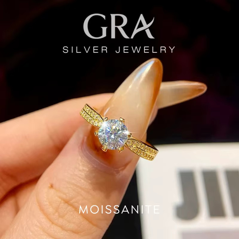 Ring 925 Silber, Moissanit, Damen - Bild 1