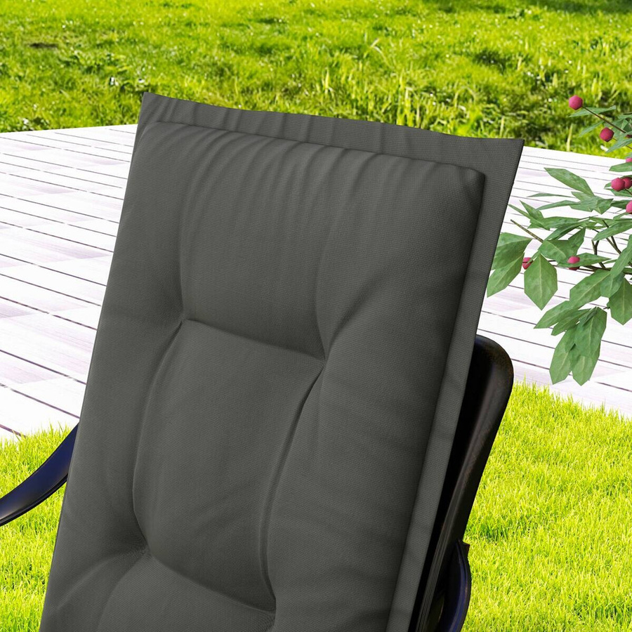 Outsunny Sitzkissen 4er Set hellgrau aus Polyester, wasserabweisend und UV-beständig, B/H/L: 50 x 5 x 108 cm - Bild 2