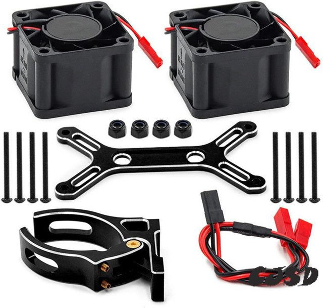 CJSD-RC Auto Upgrade Dual Lüfter 4985 1717 Motor Kühlkörper Kit, 1:5, Zubehör, Schwarz, Metall - Bild 1