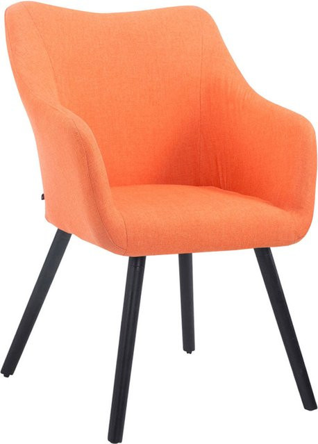 TPFLiving Besucherstuhl Coyo Two mit Stoffbezug und Buchenholzgestell in Schwarz und Orange, B/T/H: 62,5 x 61,0 x 90,0 cm - Bild 1