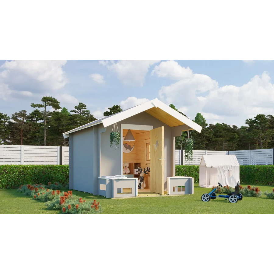 Lasita Maja Kinderspielhaus Pinocchio in Grau, B/H/T: 219 x 188 x 270 cm - Bild 2