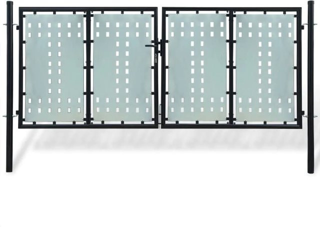 vidaXL Zauntor Einzeltor Schwarz aus Stahl B/H: 300 x 175 cm - Bild 1