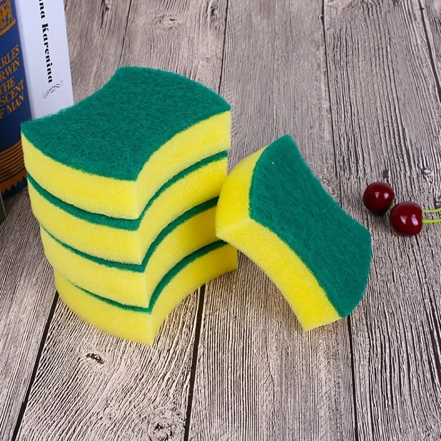 6/12er-Pack Küchenschwammschrubber gelb, kratzfeste Scheuerschwämme für das Geschirrspülen und die Haushaltsreinigung - Bild 1
