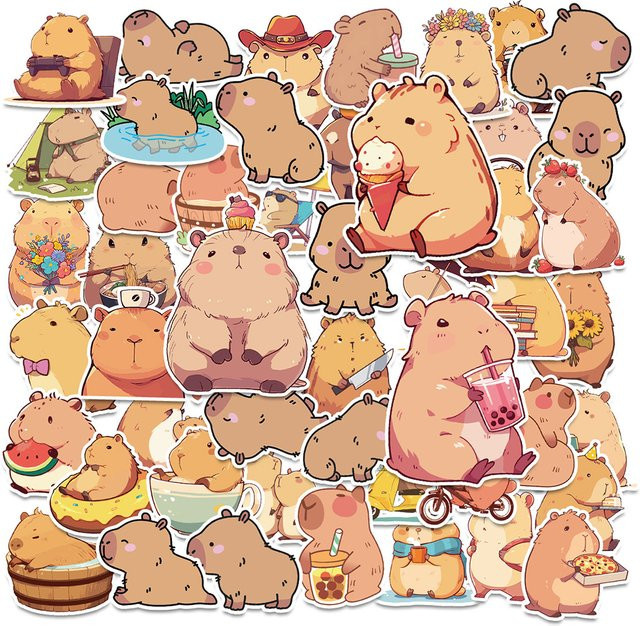Rspctou Capybara Graffiti-Aufkleber, Sticker, 10 Stück - Bild 1