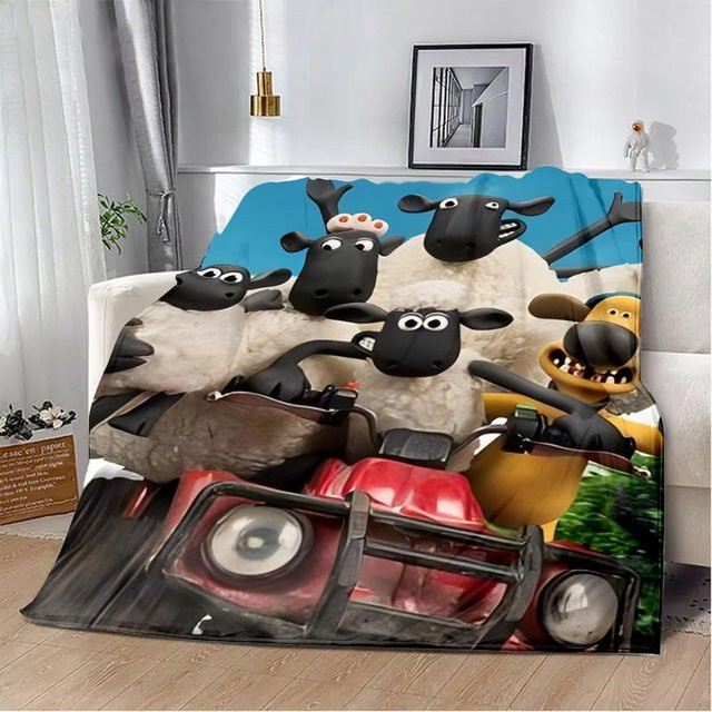 ZX Blanket Cartoon-Schaf Picknickdecke aus Polyester, Mehrfarbig, B: 127,0 cm, T: 152,4 cm - Bild 1