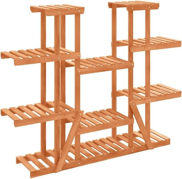 vidaXL Blumenständer aus Massivholz Tanne in Hellbraun, B/T/H: 110 x 25 x 110,5 cm - Bild 1
