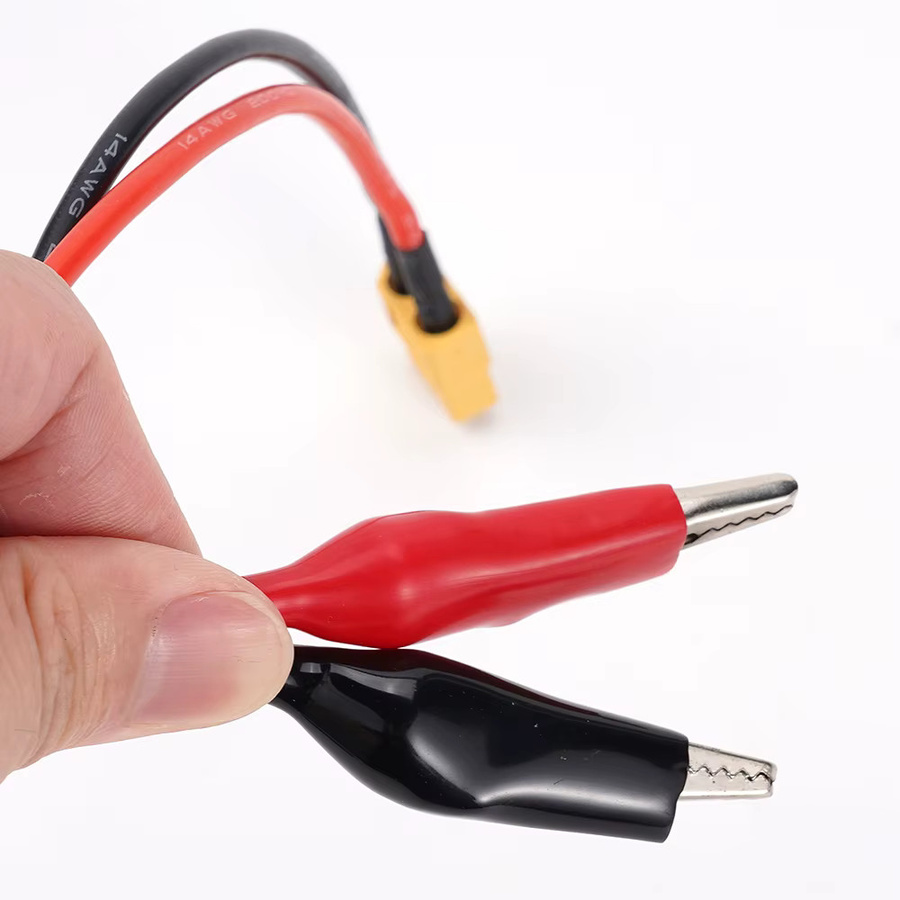 SkyRC XT60 Stecker Kabel mit Alligator Clips für NC2500 Pro Motor Einlaufkurve, 14AWG, Rot, Länge: 20 cm - Bild 3