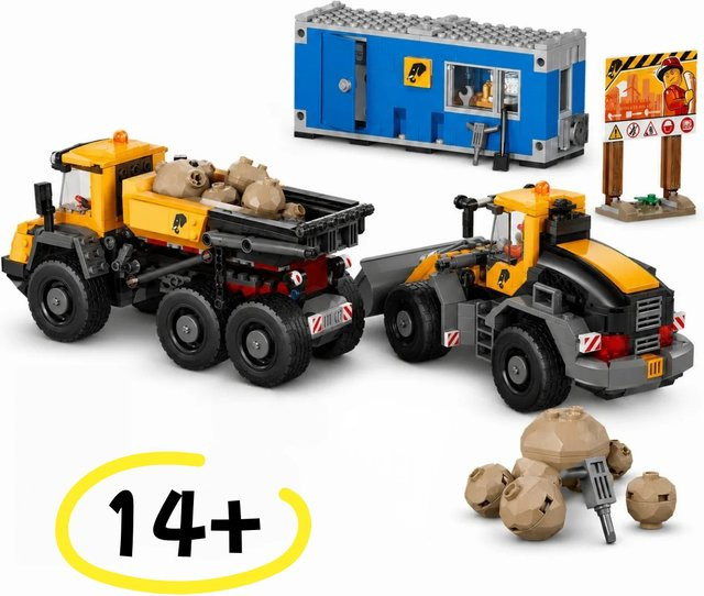 Hot Toys Gelber Lastwagen und Kipper-Bausatz, Bausteine-Fahrzeugmodell, 1132 Teile, ab 14 Jahren - Bild 1