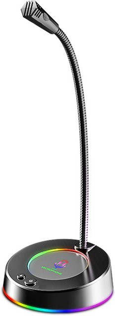 SADA MK08 USB-Tischmikrofon Schwarz Professionelles 360-Grad-Rundstrahl-Kondensatormikrofon mit Plug & Play Funktion - Bild 1