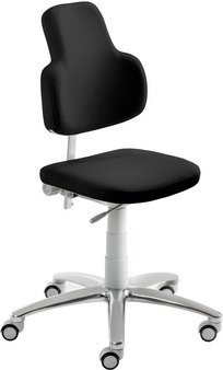 Mayer Sitzmöbel Drehstuhl in Schwarz mit Kunstleder und Rollen, B: 62 cm, H: 60 cm - Bild 1