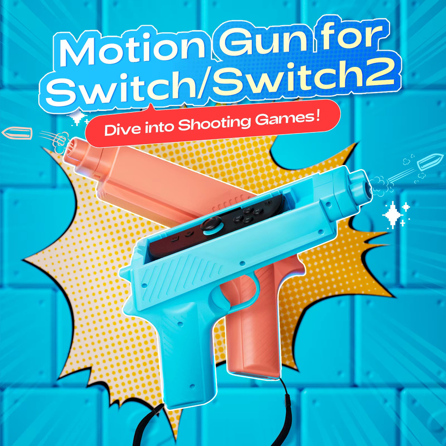 IINE Game Grip Motion Gun für Nintendo Switch und NS/NS2, Multicolor, ideal für Shooter-Spiele - Bild 2