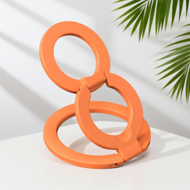 WSSHE MagSafe Handyhalter für iPhone, doppelseitiger faltbarer Ständer mit 360 Grad Drehung und starkem Magnet, Fingergriffunterstützung, Grau/Silber - Bild 1