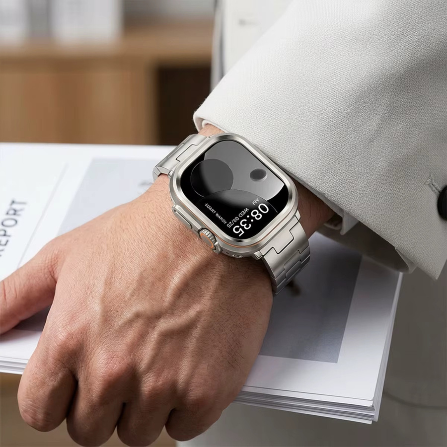 CAOWTAN Schutzrahmen-Schale für Apple Watch Ultra, Edelstahl - Bild 2