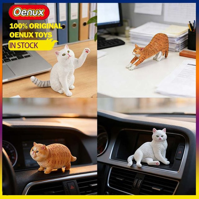 Oenux Katzenmodell, Kätzchen-Figur, Grau, Kunststoff - Bild 1