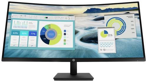 HP P34hc G4 P-Series Curved LED-Monitor Schwarz, 34 Zoll, WQHD 3440 x 1440 Pixel, VA-Panel, 60 Hz, USB-C, HDMI, DisplayPort - Bild 1