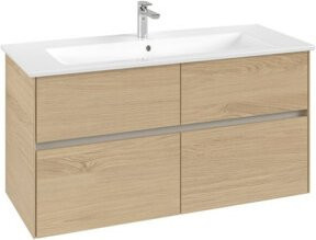 V&B Waschtischunterschrank Collaro in Nordic Oak mit mittigem Waschtisch, B/T/H: 116,1 x 61 x 48 cm - Bild 1