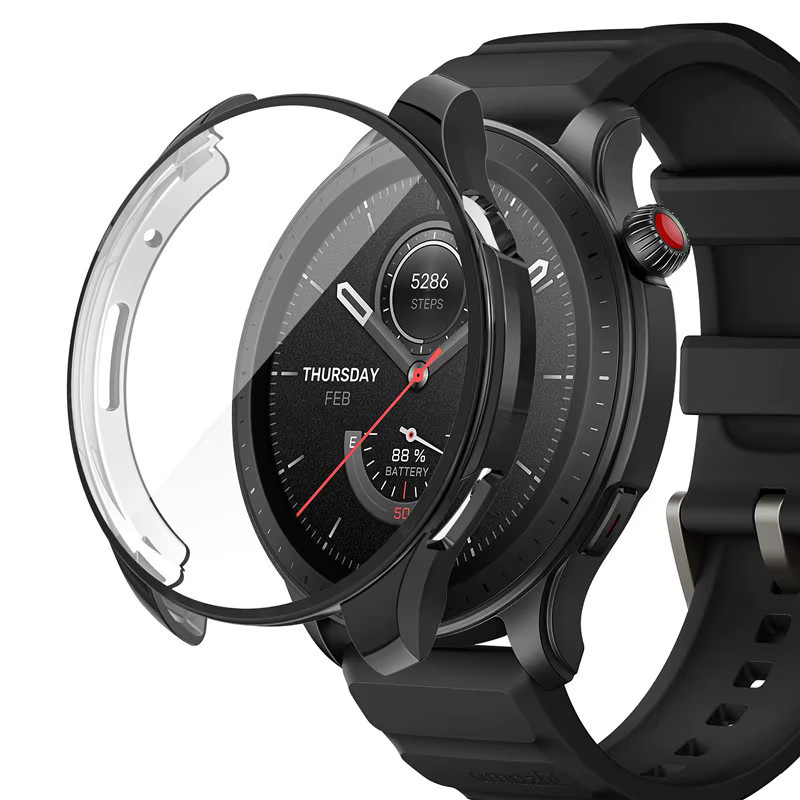 Huami Silikonhülle für Amazfit GTR 4 Smartwatch mit Displayschutzfolie, transparent - Bild 4