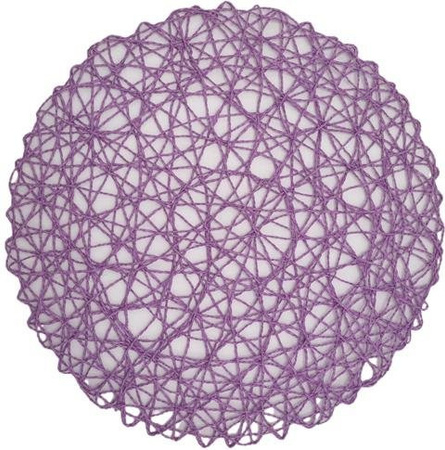 Rundes Tischset Houspace aus Papier in Violett, rutschfest und wärmeisolierend, Durchmesser: 38,0 cm