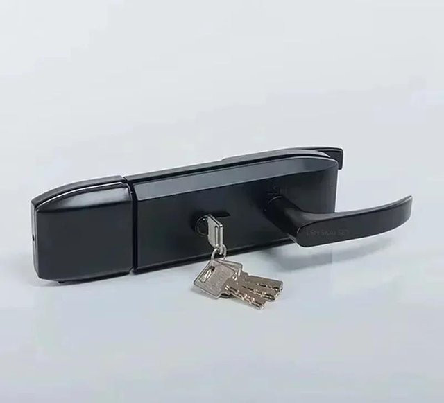 Yiran Furniture Glastürschloss aus Edelstahl für Büro, Badezimmer und Schlafzimmer in Silber oder Schwarz - Bild 1