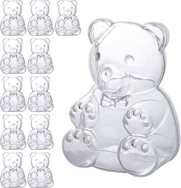 10er Set ZQNYCY Bären Form Candy Box Transparent aus Kunststoff für Schmuck, Snacks und Geschenke, Blau - Bild 1