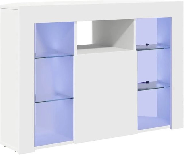 vidaXL Eck-LED-TV-Schrank Wandmontiert in Weiß, Modernes Design aus MDF, B/T/H: 100 x 40 x 68 cm - Bild 1