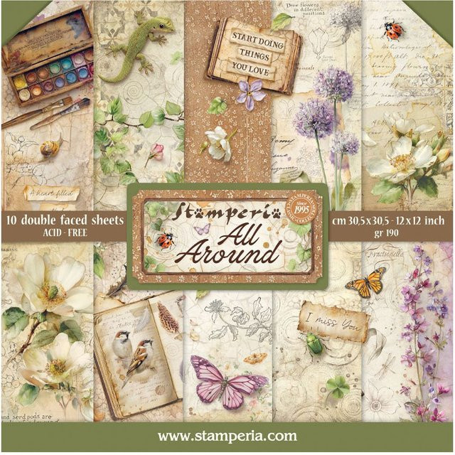 Stamperia Scrapbook-Block All Around in Multicolor - Bild 1