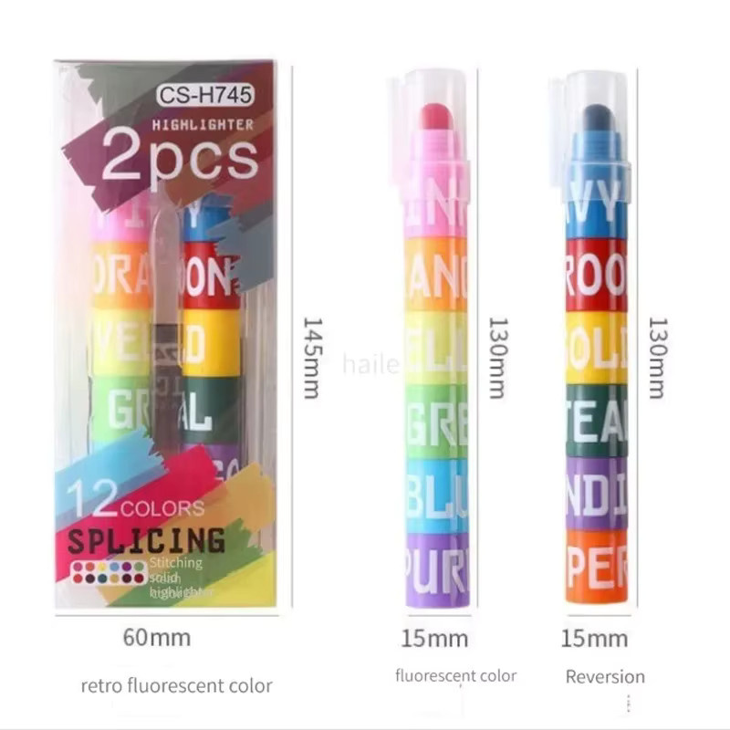 Hopk Pastell Highlighter Marker Set in Regenbogenfarben mit Keilspitze für Schule und Büro - Bild 2