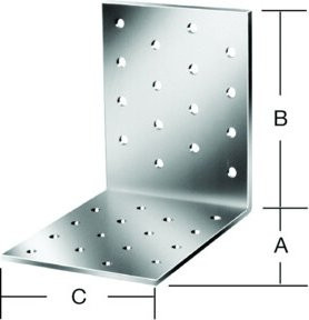 VORMANN Lochplattenwinkel aus verzinktem Stahl, Farbe: Silber, B/T/H: 40 x 40 x 60 mm - Bild 1