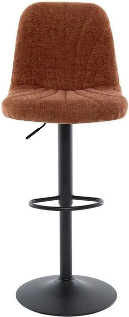 Vente-unique Barhocker Lasandria in Terracotta mit Metallgestell und Stoffbezug, Farbe: Orange/Schwarz, Höhe: 47 cm - Bild 1