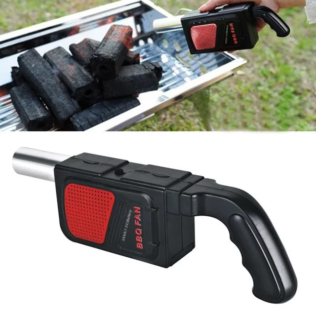 BBQ-Kochventilator für Outdoor-Grillen und Picknick in Schwarz, praktisches Luftgebläse und Holzkohle-Entferner als Grillzubehör - Bild 1