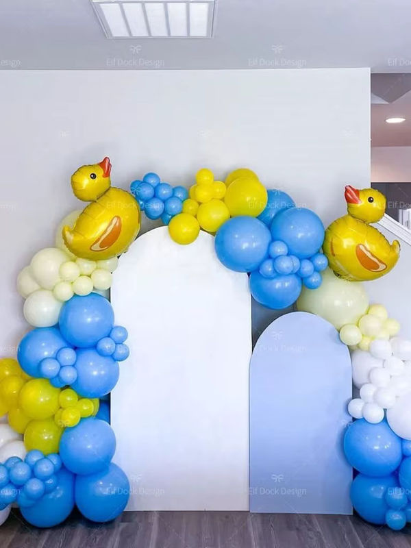 Ballon-Bogen-Set mit Cartoon Tier Motiv Mini Ente in Gelb und Blau für Kinder Geburtstagsdekoration aus Latex und Folie - Bild 4