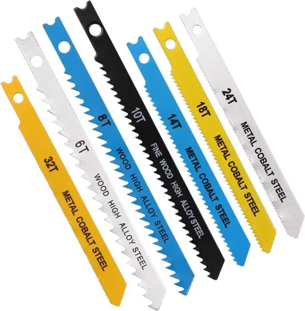 Skeyo U-Schaft Sägeblätter Set mit Aufbewahrungskoffer für Holz und Metall, 7 Stück, Multicolour - Bild 1