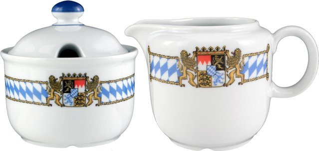 Seltmann Weiden Milch- und Zuckerset Compact Bayern aus Porzellan in Weiß, 2er Set - Bild 1