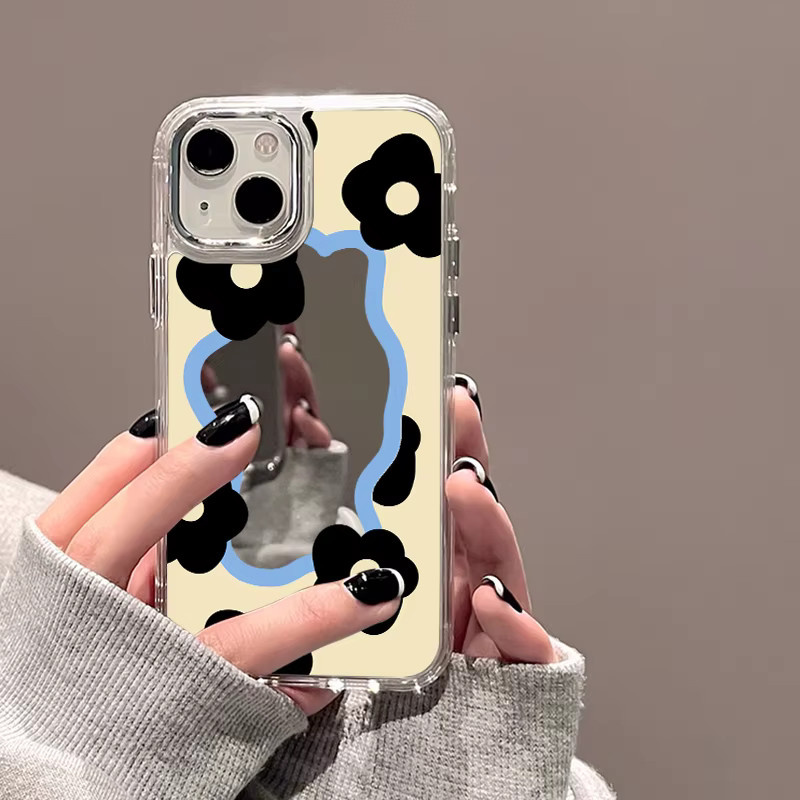 Kardeem iPhone Hülle mit Blumenmuster und Make-up-Spiegel aus weichem TPU-Silikon in Multicolour - Bild 2