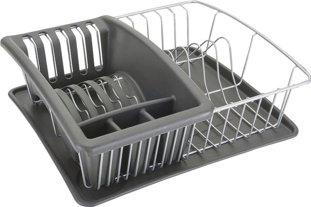 Metaltex Aquatex Plus Spülkorb Schale und Bestecksammler in Schwarz - Bild 1