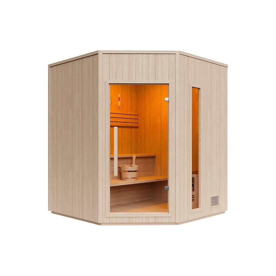 Finnische Sauna Kotka von Vente-unique aus kanadischem Kiefernholz in Naturfarben Hell Beige, Breite: 150 cm - Bild 2