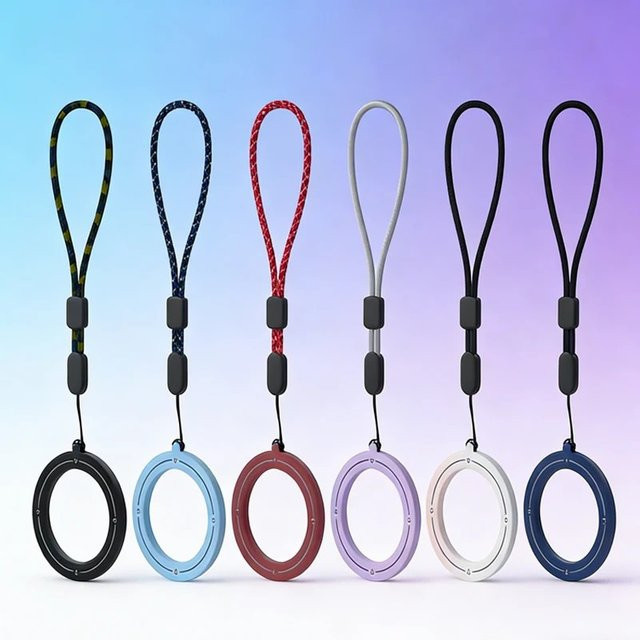 QGhappy Magnetisches Handgelenk-Lanyard für MagSafe-Telefone, verstellbares Magnet-Seilband für iPhone 17 16 15 Pro und Samsung, Farbe: Weiß - Bild 1