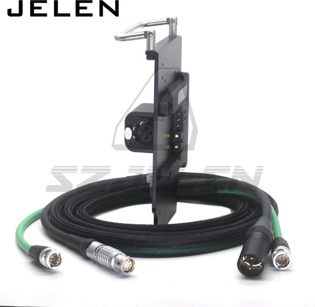 SZJELEN B-Mount auf XLR 3-Pin Stromausgangsgriff und Befestigungsplatte für ARRI S35 Mini und MiniLF in Schwarz - Bild 1