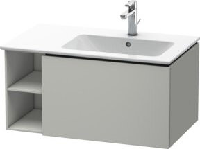 Duravit L-Cube Waschtischunterschrank in Betongrau mit Regalelement und Tür, B/H/T: 82 x 40 x 48,1 cm - Bild 1