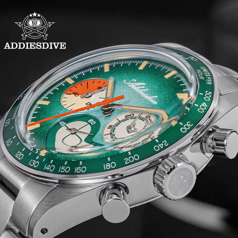 ADDIESDIVE Chronograph, Edelstahl, Schwarz, Quarz, Herren - Bild 2