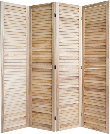 Homestyle4u 4-tlg. Paravent aus Holz in Braun im Vintage Design, Breite: 160 cm, Höhe: 170 cm