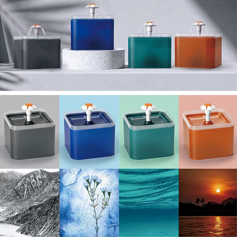 ZYfeeder Automatischer Wasserbrunnen für Katzen und Hunde mit LED-Beleuchtung und Umlauffilter, 2L USB-Wasserspender für Haustiere - Bild 4