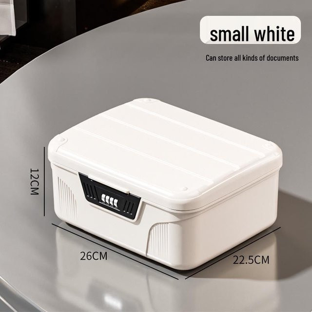 HomeHarmony Abschließbare Passwort-Aufbewahrungsbox für Wertsachen und Dokumente aus Kunststoff, Weiß, Breite: 26,0 cm, Tiefe: 12,0 cm - Bild 1