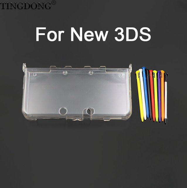 TingDong Kristallklare Schutzhülle für Nintendo Switch mit Touch-Stift, Set aus hartem PC-Material, Transparent/Rot - Bild 1