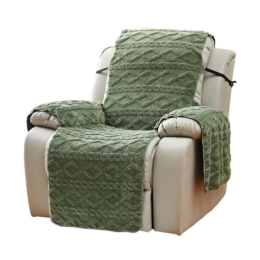 Doppelseitiger Jacquard-Samt-Sofabezug für Relax- und Massagesessel, wasserabweisend und elastisch, Farben: Beige, Grau, Grün - Bild 3