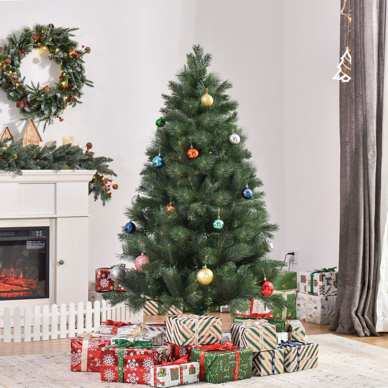 HOMCOM Künstlicher Weihnachtsbaum in Grün mit 375 Spitzen und Metallständer, Höhe: 180 cm - Bild 2