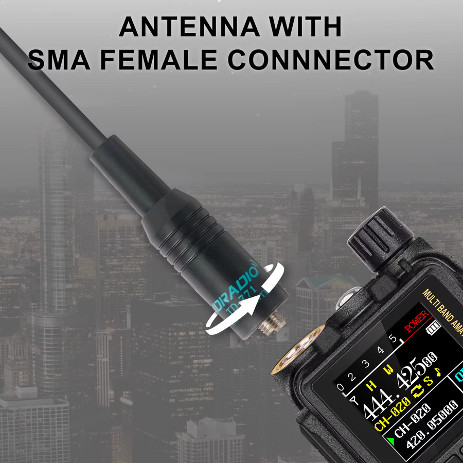 TIDRADIO TD-771 Walkie-Talkie-Antenne VHF UHF Dual Band in Schwarz für H3 H8 - Bild 4